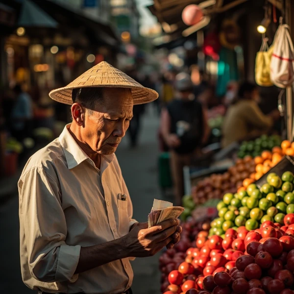 Vietnamese man at the market